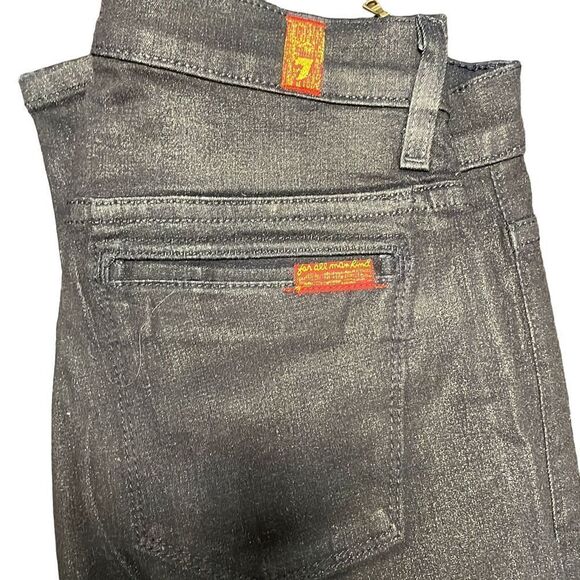 7 For All Mankind coated black skinny jeans, Size 26 - Picture 6 of 13